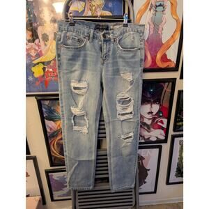 Aeropostale Light Wash Distressed Boyfriend Jeans Sz 4